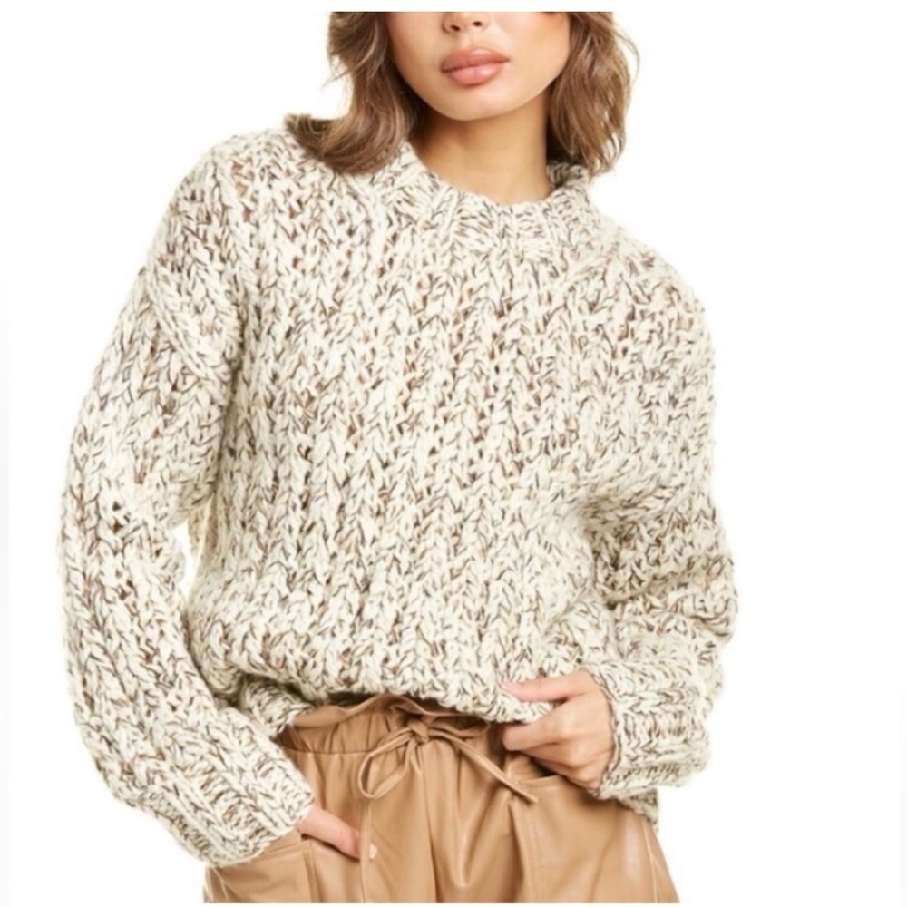 Theory Hand Knit Marled Wool Cashmere
Blend Sweater, NWT, Size Small